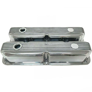 Mopar 318, 340, 360 ALL- Finned Valve Covers - Die-Cast Aluminum - Polished