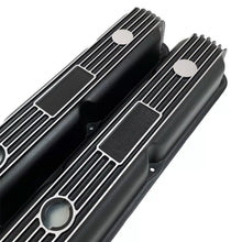 Load image into Gallery viewer, Mopar 318, 340, 360 Finned Valve Covers - Die-Cast - No Logo - Black