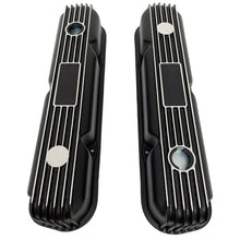 Load image into Gallery viewer, Mopar 318, 340, 360 Finned Valve Covers - Die-Cast - No Logo - Black