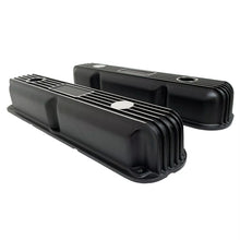 Load image into Gallery viewer, Mopar 318, 340, 360 Finned Valve Covers - Die-Cast - No Logo - Black