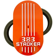 Load image into Gallery viewer, 383 Stroker 15&quot; Oval Air Cleaner Kit - Raised Letter - Orange