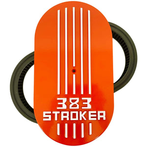 383 STROKER Raised Logo Tall Valve Covers & Air Cleaner Kit - Orange