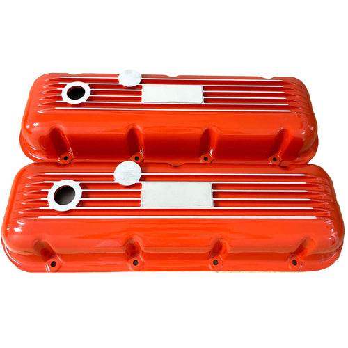 Big Block Chevy Finned Valve Covers - Custom - Orange
