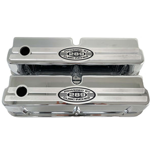 Ford Small Block 289 Tall Valve Covers - Oval Billet - Polished