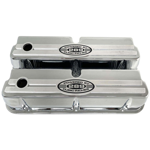 Ford Small Block 289 Tall Valve Covers - Oval Billet - Polished