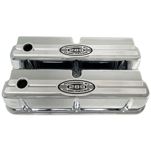 Ford Small Block 289 Tall Valve Covers - Oval Billet - Polished