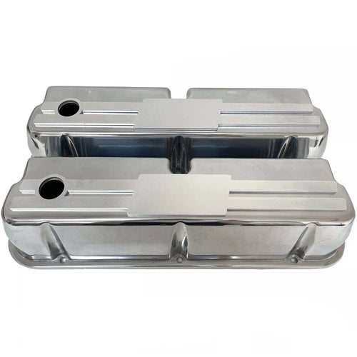 Ford Small Block 289 351W Tall Valve Covers - Billet Top - Custom - Polished