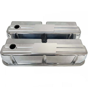 Ford Small Block 289 351W Tall Valve Covers - Billet Top - Custom - Polished