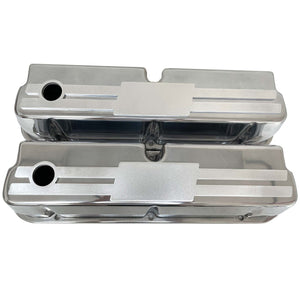 Ford Small Block 289 351W Tall Valve Covers - Billet Top - Custom - Polished