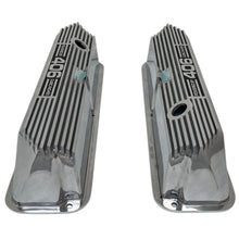 Load image into Gallery viewer, Ford FE Tall Powered By 406 Valve Covers - Long Plate - Polished