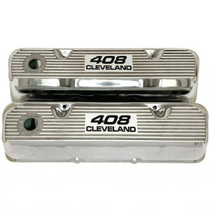 Ford 408 Cleveland - Finned Valve Covers - Polished