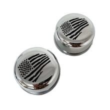 Load image into Gallery viewer, American Flag Chrome Valve Cover Breather Set - Polished
