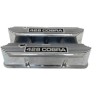 Ford FE Tall 428 Cobra Valve Covers - Long Plate - Polished