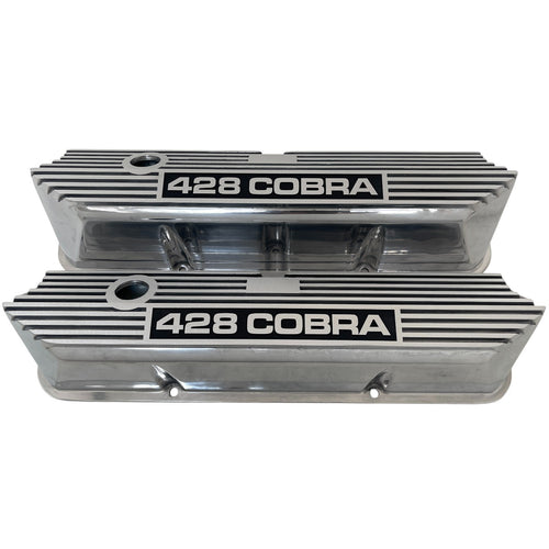 Ford FE Tall 428 Cobra Valve Covers - Long Plate - Polished
