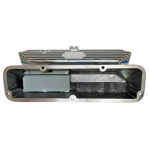 Ford FE Tall Valve Covers - Oval Plate - Custom Logo - Polished