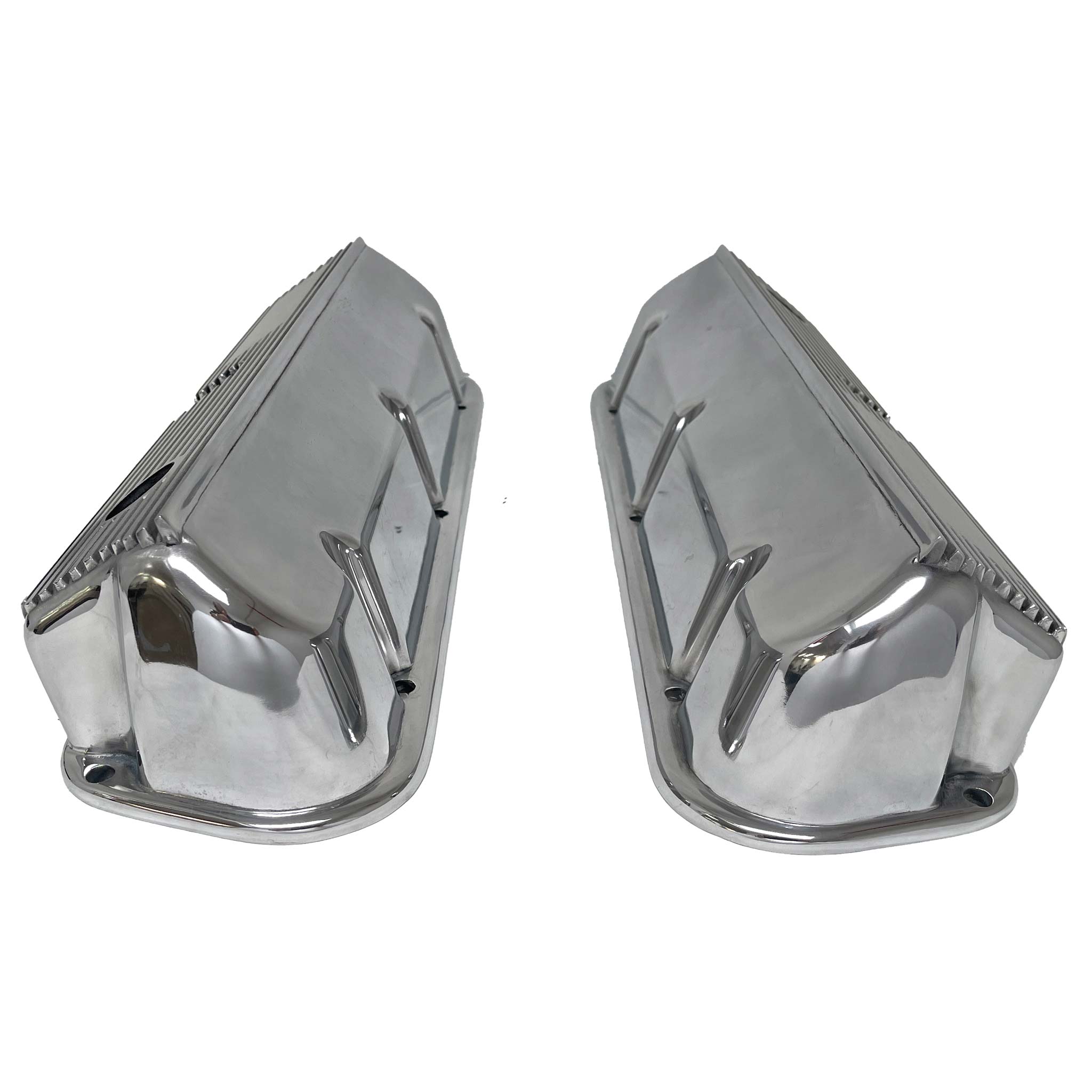 Polished Aluminum Tall Finned Valve Covers For Small Block Ford 302/351W