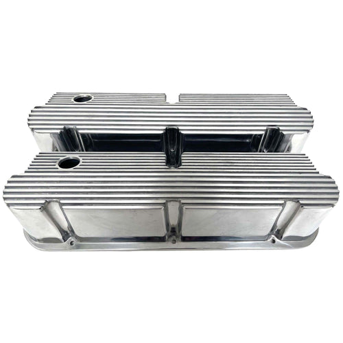 Ford Small Block Pentroof All-Finned Valve Covers - Polished