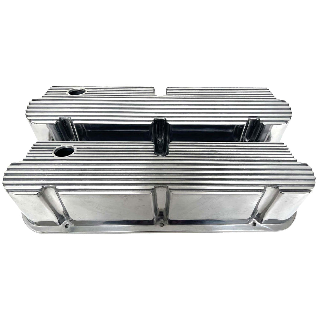 Ford Small Block Pentroof All-Finned Valve Covers - Polished