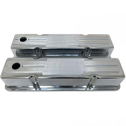Small Block Chevy Tall Valve covers - Billet Top - Custom - Polished