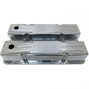 Small Block Chevy Tall Valve covers - Billet Top - Custom - Polished