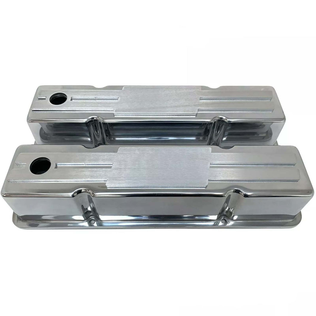 Small Block Chevy Tall Valve covers - Billet Top - Custom - Polished