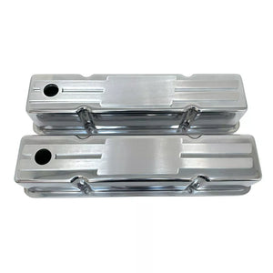 Small Block Chevy Tall Valve covers - Billet Top - Custom - Polished