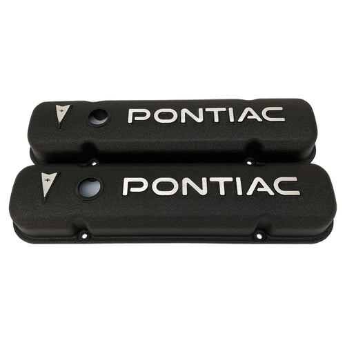 Pontiac Engine Raised Letter Valve Covers - Black