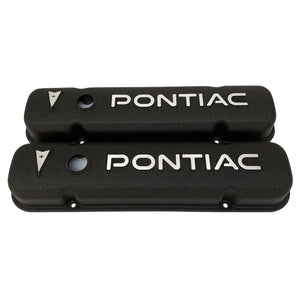Pontiac Engine Raised Letter Valve Covers - Black