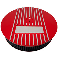 Load image into Gallery viewer, 13&quot; Round Finned Air Cleaner Kit - Custom - Red