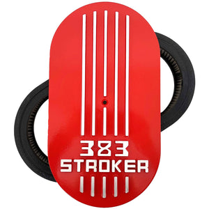 383 Stroker 15" Oval Air Cleaner Kit - Raised Letter - Red