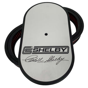 CS Shelby Signature Logo - 15" Oval Air Cleaner Kit - Silver