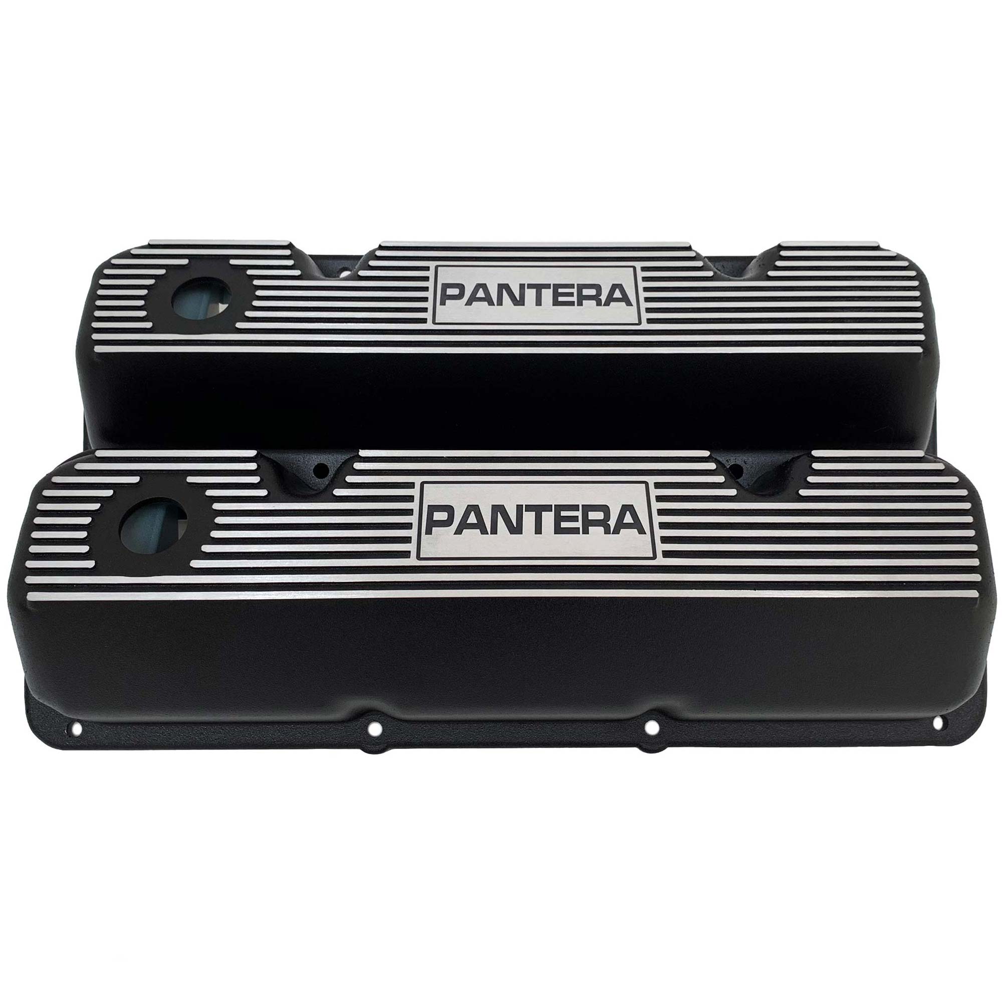 Ford 351 Cleveland - Pantera - Finned Valve Covers - Black – Ansen USA