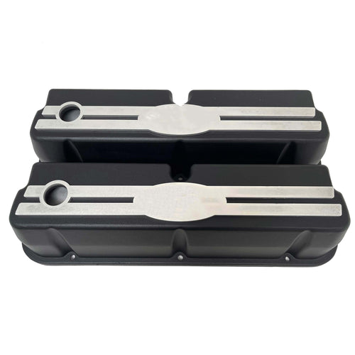 Ford Small Block 289 351W Tall Valve Covers - Oval Billet - Custom - Black