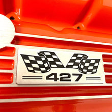 Load image into Gallery viewer, Big Block Chevy 427 Flag Logo Valve Covers &amp; 13&quot; Air Cleaner - Orange