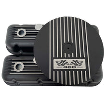 Load image into Gallery viewer, 468 Big Block Chevy Finned Valve Covers &amp; 14&quot; Air Cleaner Kit - Black