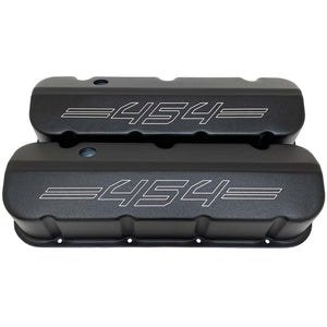Big Block Chevy 454 Tall Valve Covers - Outline Logo - Black