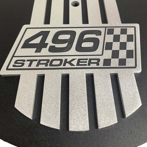 Chevy 496 Stroker 14" Raised Billet Top Air Cleaner - Black