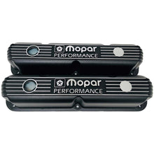 Load image into Gallery viewer, Mopar 318, 340, 360 Diecast Logo Valve Covers - New Old Stock - Black