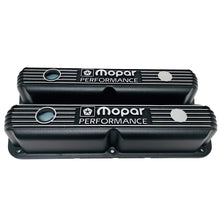 Load image into Gallery viewer, Mopar 318, 340, 360 Diecast Logo Valve Covers - New Old Stock - Black