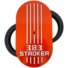 Load image into Gallery viewer, 383 STROKER Raised Logo 15&quot; Oval Air Cleaner Lid Kit - Orange