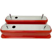Load image into Gallery viewer, Small Block Chevy Center Bolt Valve Covers - Billet Top - Orange
