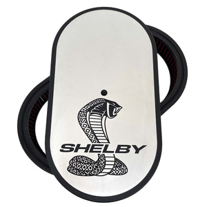Ford Shelby Cobra 15" Oval Air Cleaner Kit - Style 1 - Silver