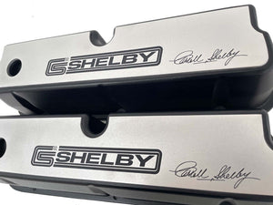 Ford 351 Windsor CS Shelby Signature Black Valve Covers - Custom Billet Top
