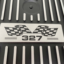 Load image into Gallery viewer, Small Block Chevy 327 Flag Logo Valve Covers &amp; 13&quot; Air Cleaner - Black