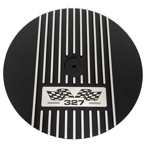Small Block Chevy 327 Flag Logo 14" Air Cleaner Kit - Black