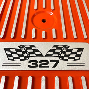 Small Block Chevy 327 Flag Logo 13" Air Cleaner Kit - Orange