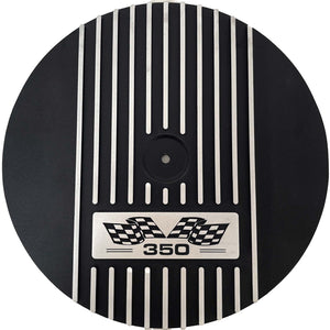 Small Block Chevy 350 Flag Logo 13" Air Cleaner Kit - Black
