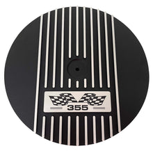 Load image into Gallery viewer, Small Block Chevy 355 Flag Logo Valve Covers &amp; 13&quot; Air Cleaner - Black