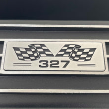 Load image into Gallery viewer, Small Block Chevy 327 Flag Logo Valve Covers &amp; 13&quot; Air Cleaner - Black