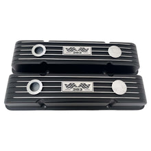 Load image into Gallery viewer, Small Block Chevy 383 Flag Logo Valve Covers &amp; 13&quot; Air Cleaner - Black